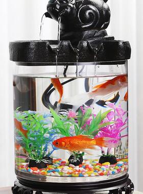 招财室创意办公桌面环水流摆件厅装65081423饰办公小型客装饰品景