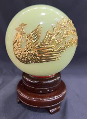 SUT夜珠柜镶凤装夜光石摆件明客厅电视床头柜玄关桌摆饰品创意摆