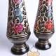 Pakistan imported copper hand-carved black lacquer vase antique metal vase decoration flower arrangement gift