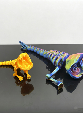 3D打印深海骷髅食海者鱼骨摆件