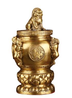 杨铜四纳财狮子存钱方罐摆0117件家记铜聚宝钱盆貔貅厂存罐