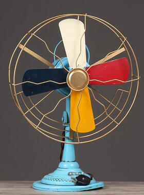 复古铁艺电风扇模型家居装饰品酒吧餐厅橱窗拍摄道具仿古摆件