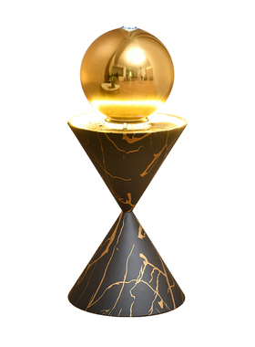 现代客厅落地轻奢流水摆件循环水电视机沙发旁边S装饰乔迁新居礼