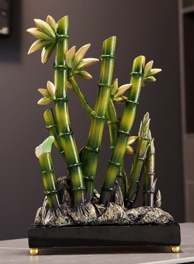 新中式招财富贵节节高升r竹子摆件客厅玄关酒柜装饰品乔迁新居礼