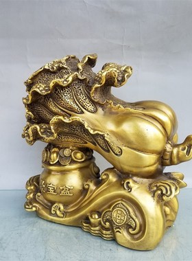 纯铜白菜聚宝盆摆件铜葫芦百v财福禄家居客厅办公室装饰品开业礼