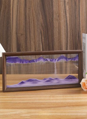 优质木框客c厅相框流沙画摆件玄关酒柜家居装饰品办公室解压沙漏