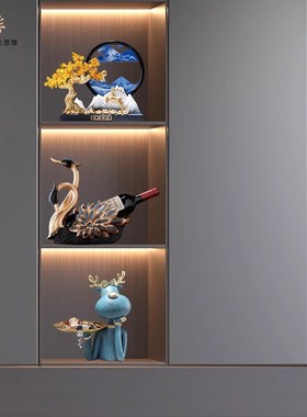 德国红酒架摆件天鹅客厅餐桌x酒托高级感轻奢高档大气酒柜装饰品