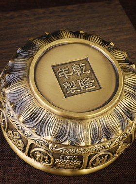 纯铜聚宝盆摆件铜缸中式家用客厅玄关装饰品工Q艺品大号礼品存钱