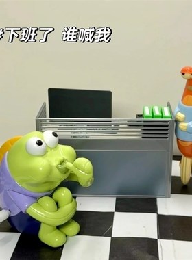 海绵宝宝瘫瘫鱼呆呆鱼发条玩具丑萌可H爱打工人状态桌面装饰摆件