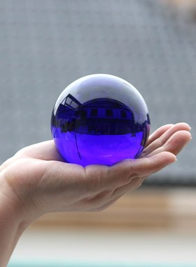 深蓝色K9人造水晶球摆件开业乔D迁礼品客厅桌面家居店铺装饰品