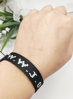 WWJD印花字母手链提花织带手绳男女通用运动WWJD可调节手腕带