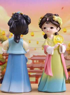 国潮风盛世芳华创意家居卧室玄关客厅装饰树脂摆件工艺品饰品新