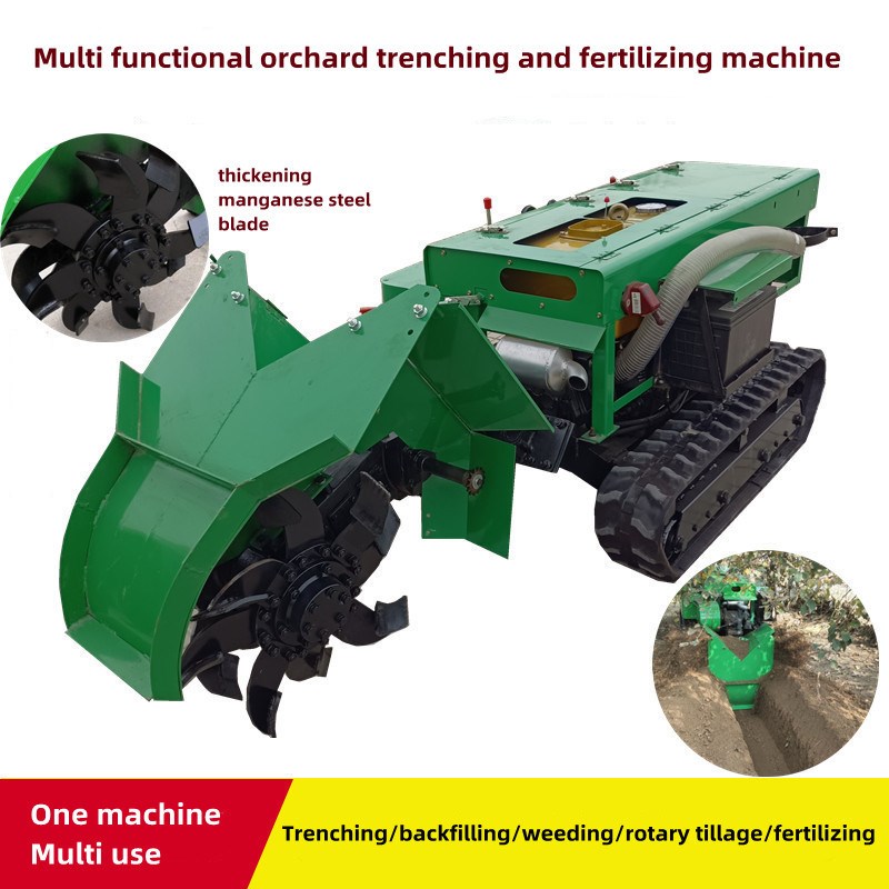 Sufa multifunctional orchard trenching and fertilizing machine, small peach orchard trenching machine, mountain hilly crawler micro tiller