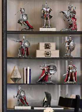 热销创意小摆件复古斯巴达雕塑盔甲模型家居酒柜客厅玄关装饰品工