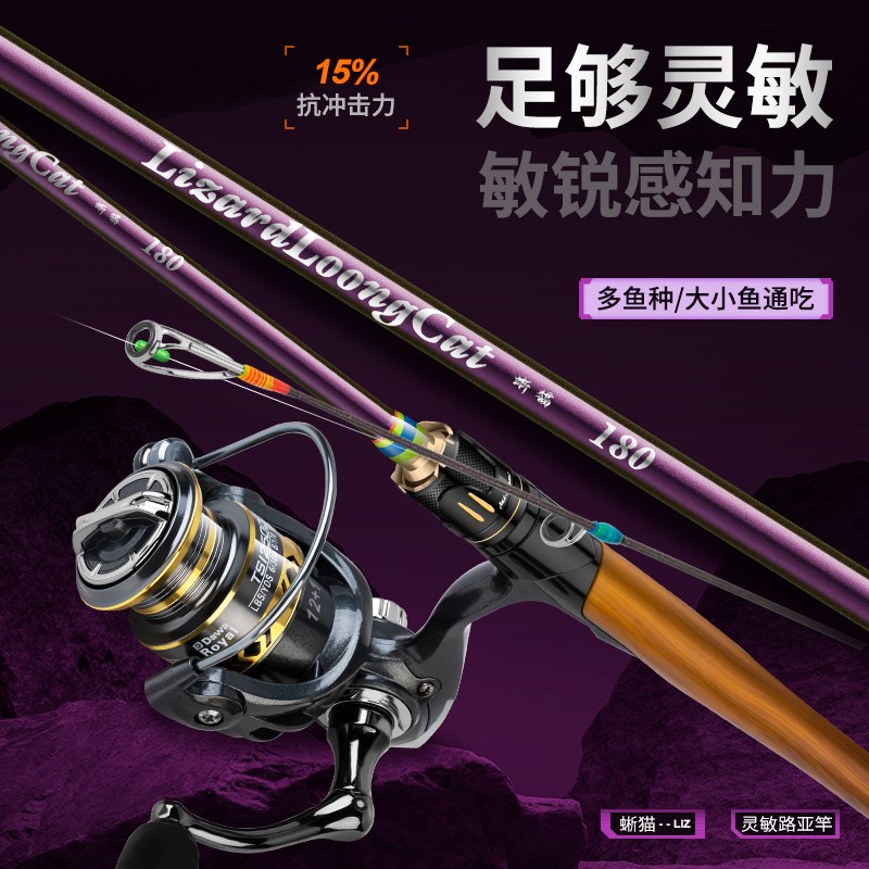 热销路滑竿纺车轮大导环远投超轻路亚杆滑漂竿套装全套新款 - 图1