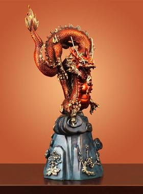 《四季兴隆》龙摆件招财五爪铜龙青龙工艺品客厅生肖龙年装饰礼物