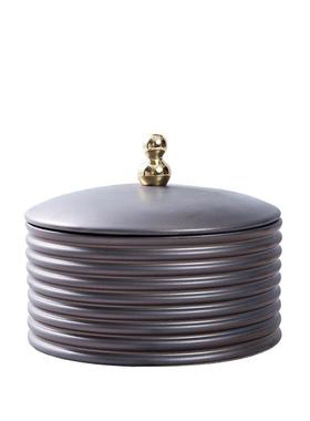 北欧家居饰品客厅博古架装饰罐创意工艺品陶瓷储物罐摆件旋纹盖罐