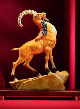 彩铜《领头羊》摆件生肖羊家居客厅办公室桌面乔迁开业礼品摆设