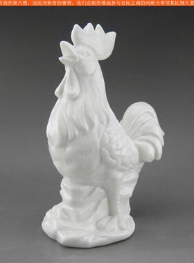 陶瓷创意十二12生肖动物小摆件招财白色鸡风水家居办公摆设工艺品