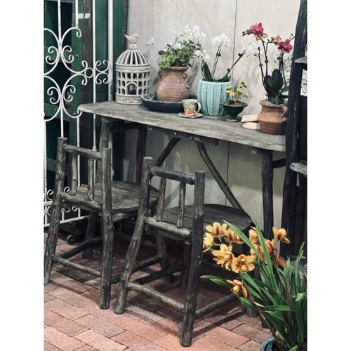 实木乡村复古做旧长方桌子原木餐桌咖啡桌咖啡桌落地摆件室外室内 - 图0