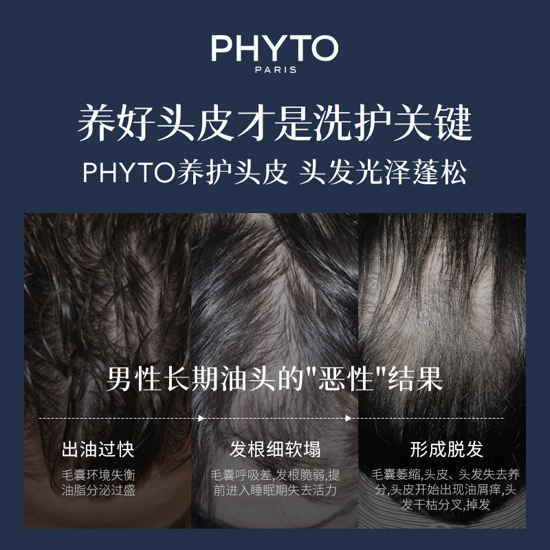 PHYTO发朵力扬男士洗发露控油强韧蓬松洗发水品牌正品官方旗舰店