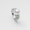 Lilan Jewelry Jungle S925 silver nucleated freshwater pearl set 9-10mm nearly round ring and earrings two-piece set