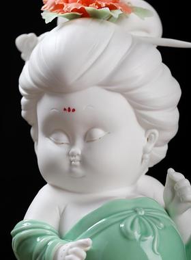 唯美唐朝仕女摆件新中式古风客厅电视柜酒柜博古架家居装饰艺术品