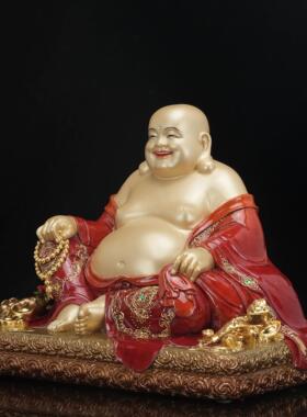 纯铜弥勒佛像家用供奉招财弥勒佛笑佛佛像客厅摆件