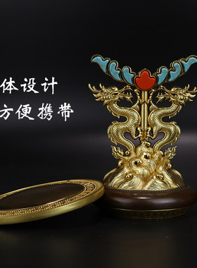 准提镜B款纯铜平面凸面镜坛随身唐密藏密金刚乘供修吉祥摆件