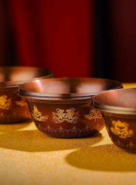 印度供水碗铜古描金供水杯家居供具用品供碗供杯大号小号可选