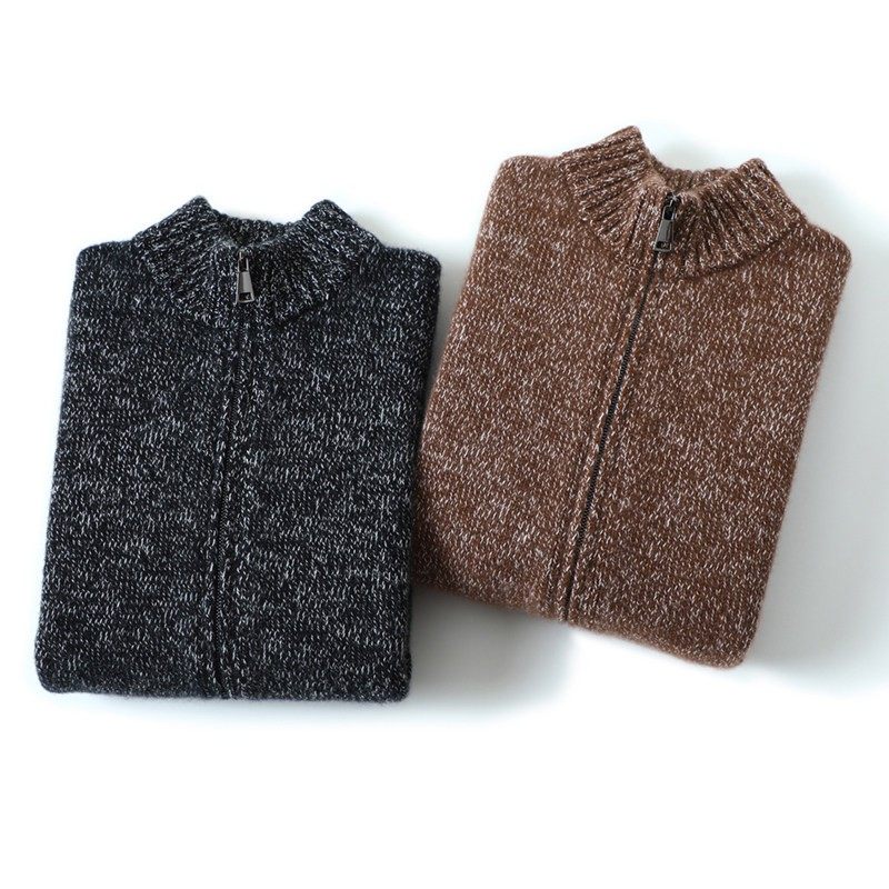 杰出男人 高奢气质！花色加厚拉链羊绒衫男士纯羊绒毛衣开衫外套,淘宝优惠券,粉丝福利购,淘宝优惠卷