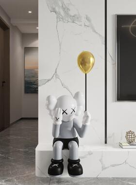 卡通客厅旁边的电视柜暴力熊芝麻街盖脸坐姿地板站立家装台面大装