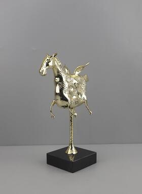 新中式雕塑马到成功摆件样板间售楼部办公室家居客厅酒柜桌面软装