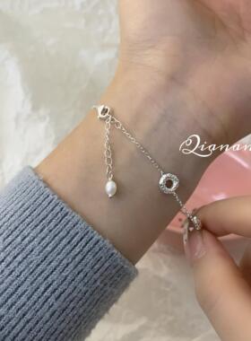 Qianana面包脑袋碱水结925银手链