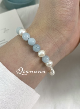 S925银海蓝宝夏日清甜天然手链