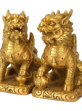 全铜麒麟家居开业礼品镇宅摆件