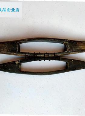 民俗物件老梭子织m布机配件复古纺织纺车顶杆竺缯缠线轴摆件饰品,