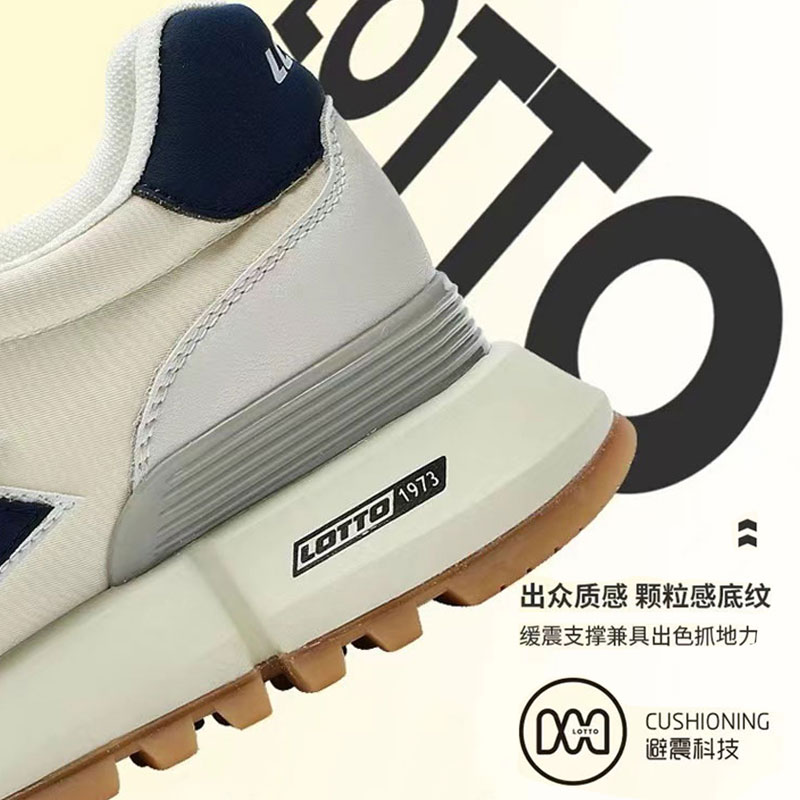 LOTTO/乐途真皮老爹鞋男百搭复古旅游鞋韩版休闲鞋运动风阿甘鞋女 - 图1