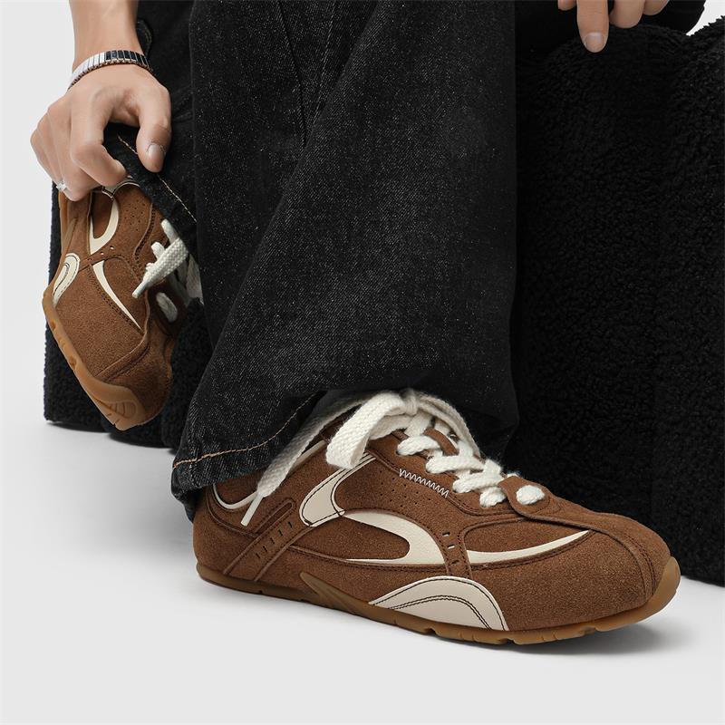 复古德训鞋男士2025新款秋冬季百搭运动休闲板鞋增高平底赛车鞋女 - 图2