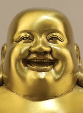 弥勒佛铜像摆件招财大肚笑佛家居