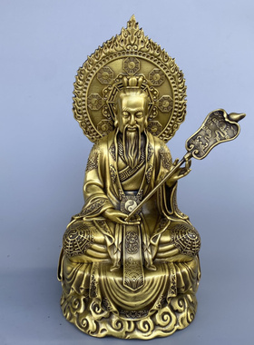 铜三清祖师爷一套家居佛堂摆件