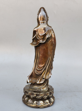 黄铜家居自在观音菩萨站像摆件