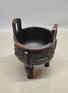 铜鼎摆件小号三足圆鼎香炉用品