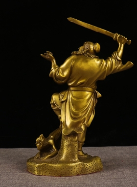 天师钟馗神像摆件伏魔镇宅铜像