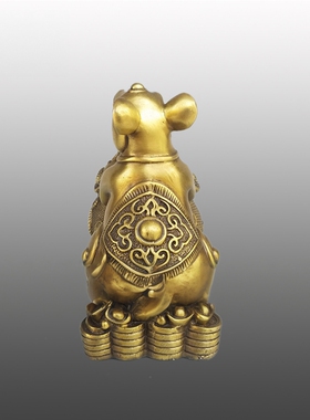铜鼠摆件元宝金鼠招财生肖吉祥物