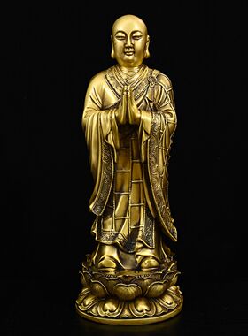 佛祖弟子阿难迦叶尊者铜佛像摆件