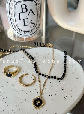 法式镀金高保色黑色滴油