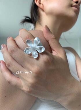 ThreeN重工银色拉丝花朵