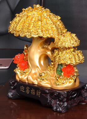 树迎客松司发财公摆件招财树摇钱树店铺开业送8583礼工艺品摆设装
