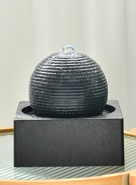 现代流水摆件07122059循环风装水球设桌面喷泉居客厅摆电家视柜开